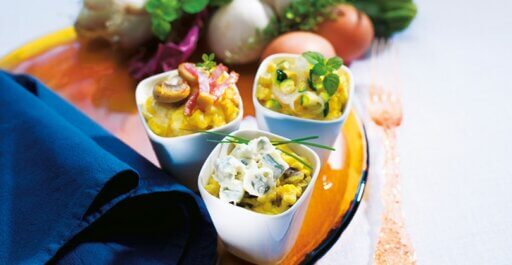 Ricetta Tris di uova strapazzate con Gorgonzola