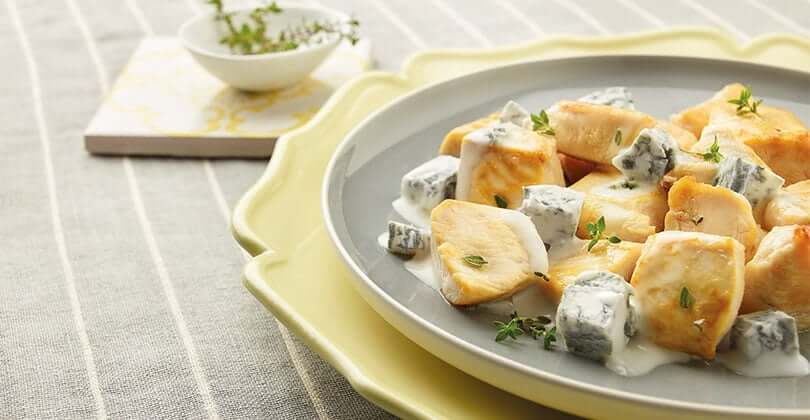 Poulet à la bière et au gorgonzola
