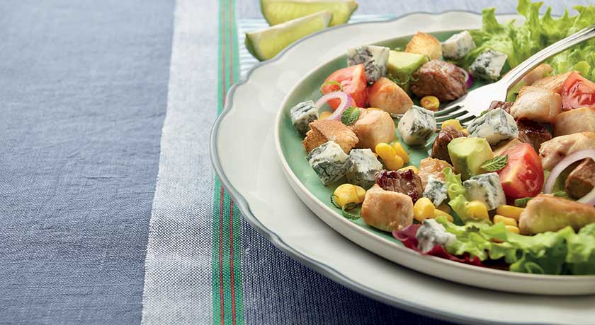 Manzo, pollo e verdure con Gorgonzola DOP