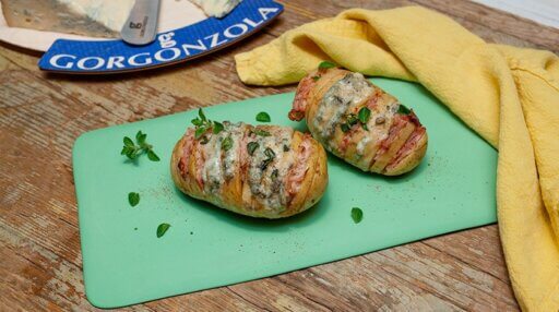 Patate Hasselback con Gorgonzola piccante