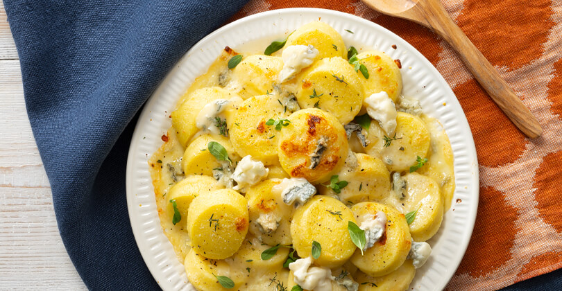 Gegratineerde gnocchi alla romana met Gorgonzola BOB dolce, zwarte peper en kruiden