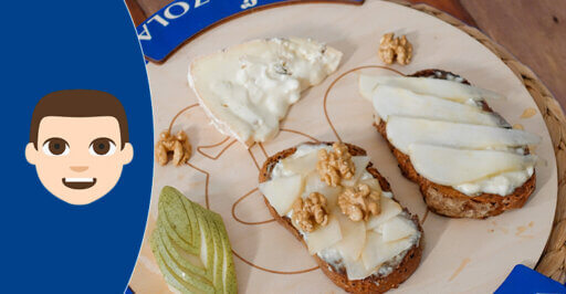 bruschette pere e gorgonzola