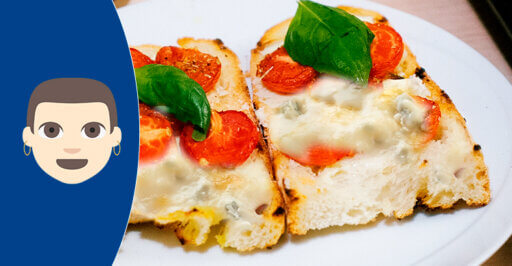 bruschette gorgonzola e pomodorini